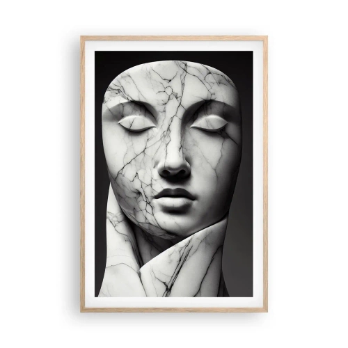 Póster en marco roble claro - Formas de mármol - 61x91 cm