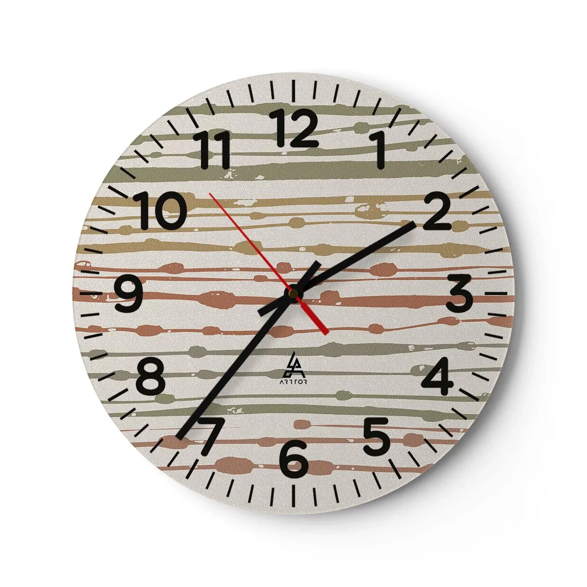 Reloj de pared - Reloj de vidrio - Composición de notas musicales - 30x30 cm