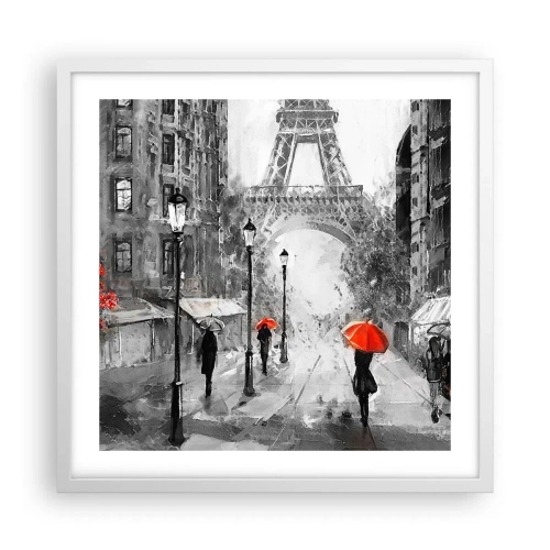 Póster en marco blanco - Todos los caminos conducen a ella - 50x50 cm