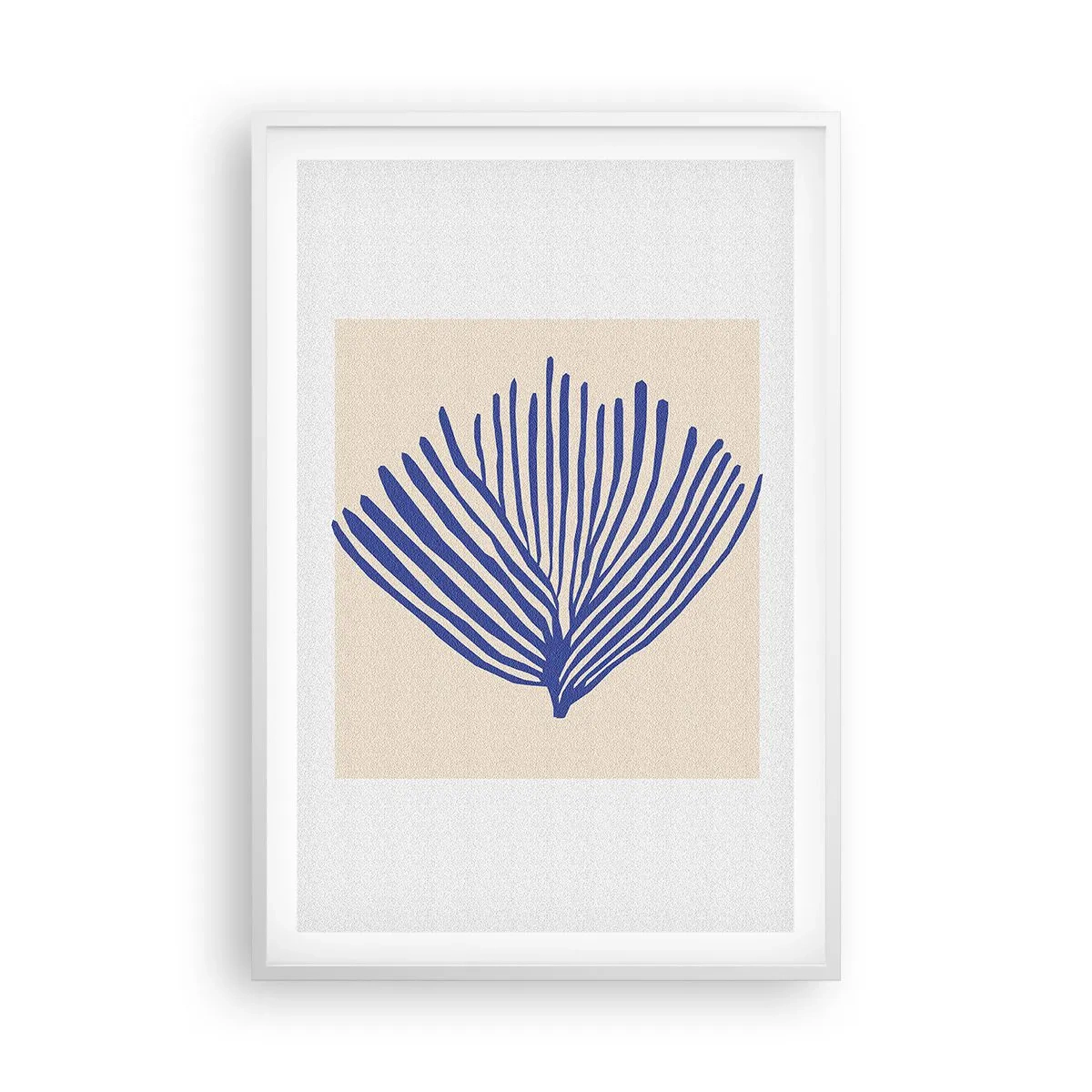 Póster en marco blanco - Abanico azul - 61x91 cm