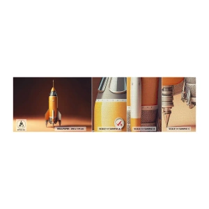 Muestra de fotomural Premium Canvas - Comienza con un sueño - un cohete espacial, Lápiz, Ciencia - 100x30 cm