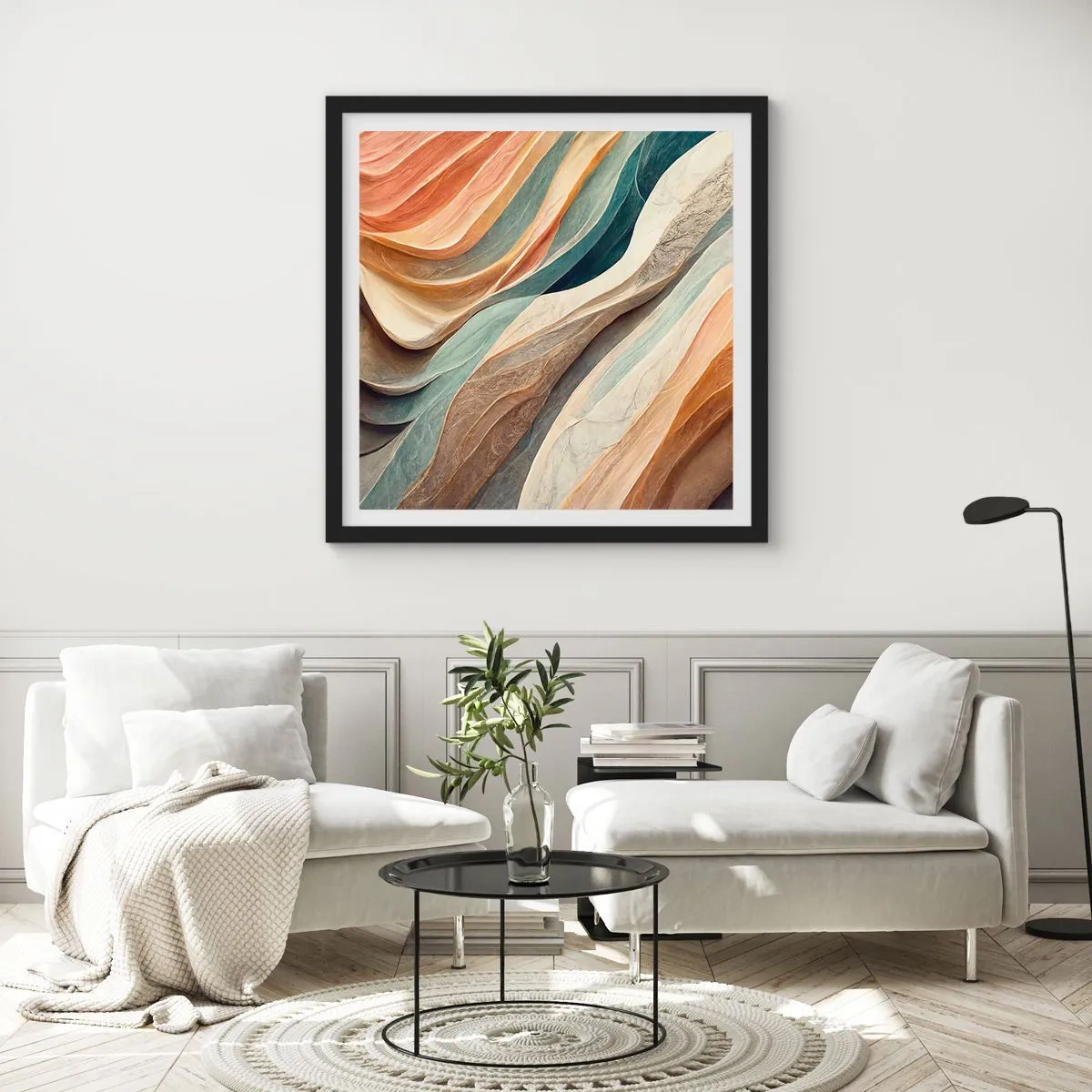 Póster en marco negro - Momentos previos al cambio - 60x60 cm