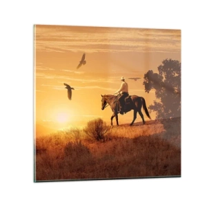 Cuadro sobre vidrio - Impresiones sobre Vidrio - Solo a través de la pradera - 40x40 cm