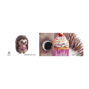 Muestra de fotomural autoadhesivo Deluxe Sticker - La celebración es diaria - Para niños, Erizo, Cuento de hadas - 100x30 cm