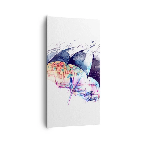 Cuadro sobre lienzo - Impresión de Imagen - Caminando bajo la lluvia - 65x120 cm