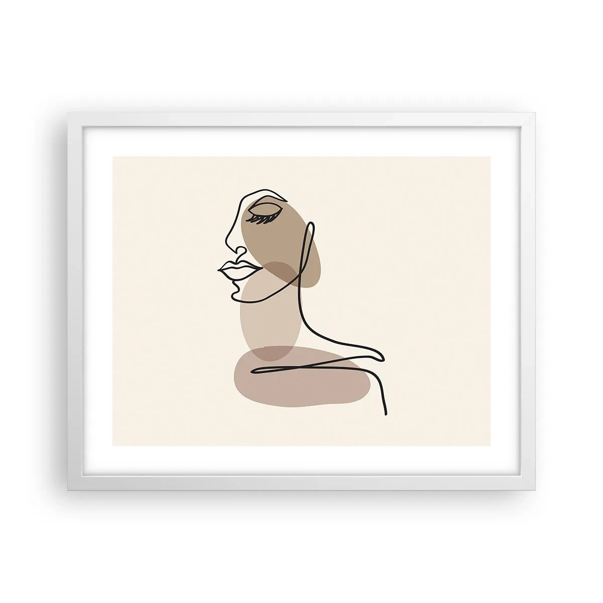 Póster en marco blanco - Una línea de hermosura - 50x40 cm