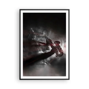 Póster en marco negro - En el vapor del jazz - 70x100 cm