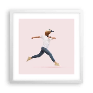 Póster en marco blanco - Una pizca de absurdez - 40x40 cm