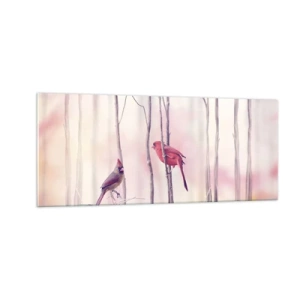 Cuadro sobre vidrio - Impresiones sobre Vidrio - Historia de un bosque rosa - 100x40 cm