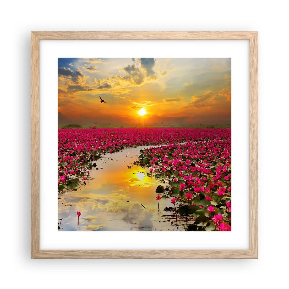 Póster en marco roble claro - La vida secreta del lago - 40x40 cm