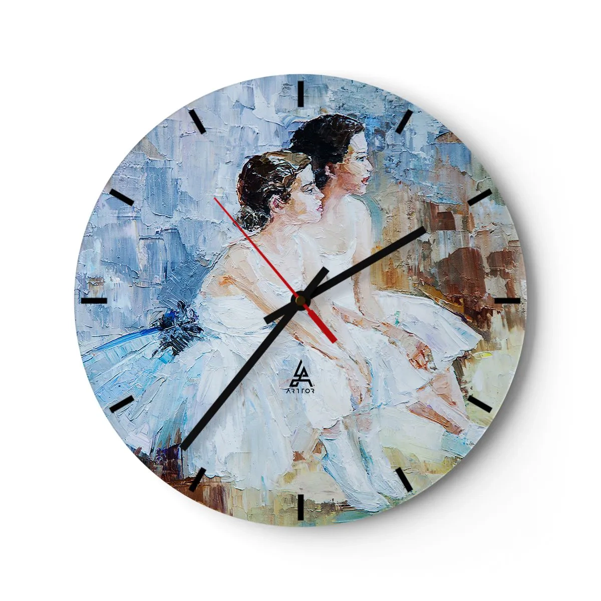 Reloj de pared - Reloj de vidrio - Cisnes jóvenes descansando - 40x40 cm
