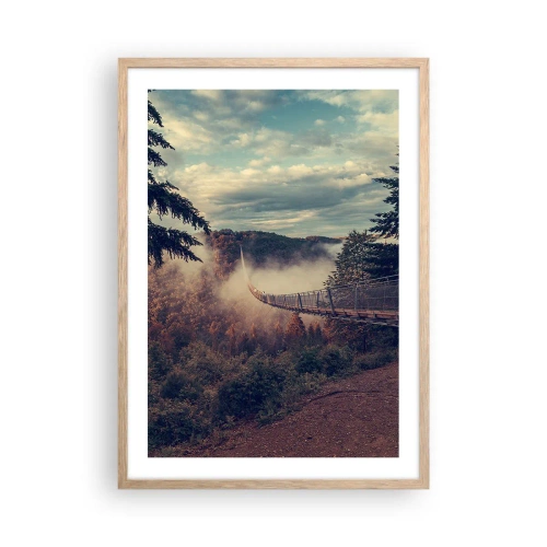 Póster en marco roble claro - Sobre un bosque otoñal - 50x70 cm