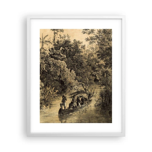 Póster en marco blanco - Expedición a la fuente - 40x50 cm