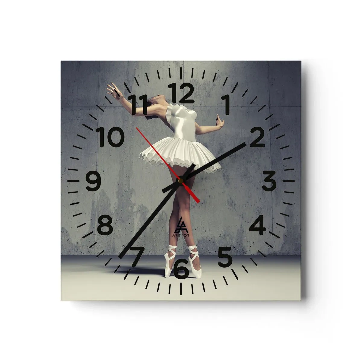 Reloj de pared - Reloj de vidrio - Ligero como un pájaro - 30x30 cm