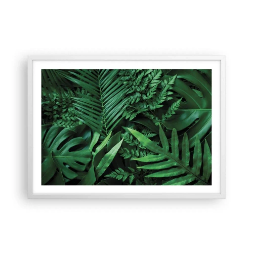 Póster en marco blanco - Abrazo verde - 70x50 cm