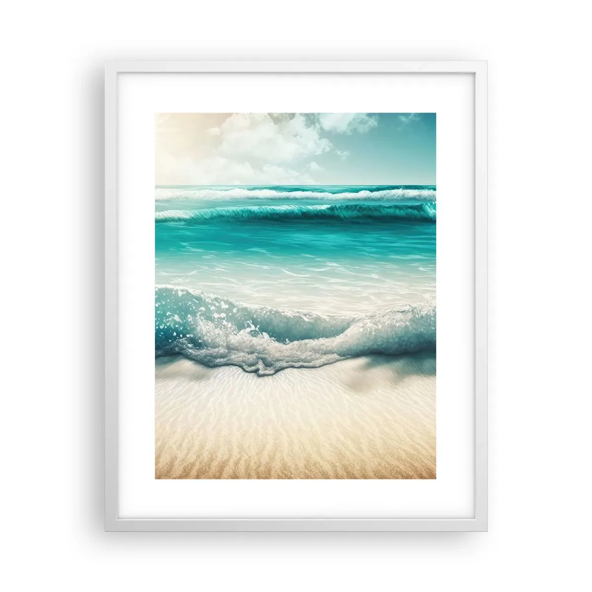 Póster en marco blanco - Calma oceánica - 40x50 cm