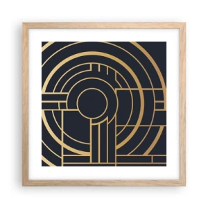 Póster en marco roble claro - Giro de los elementos - 40x40 cm