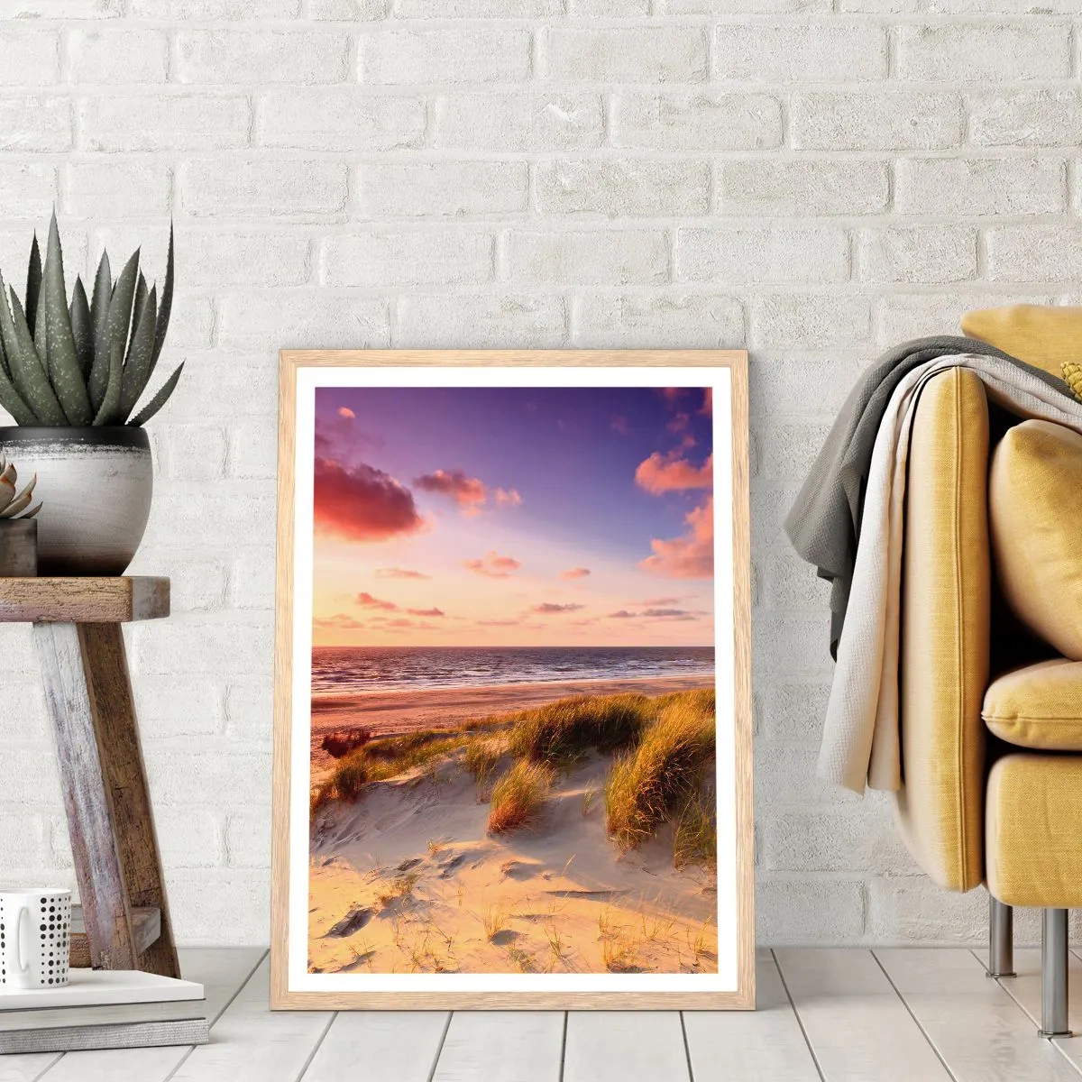 Póster en marco roble claro - Se siente la brisa veraniega - 40x50 cm