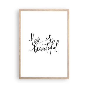 Póster en marco roble claro - Leer y repetir - 50x70 cm