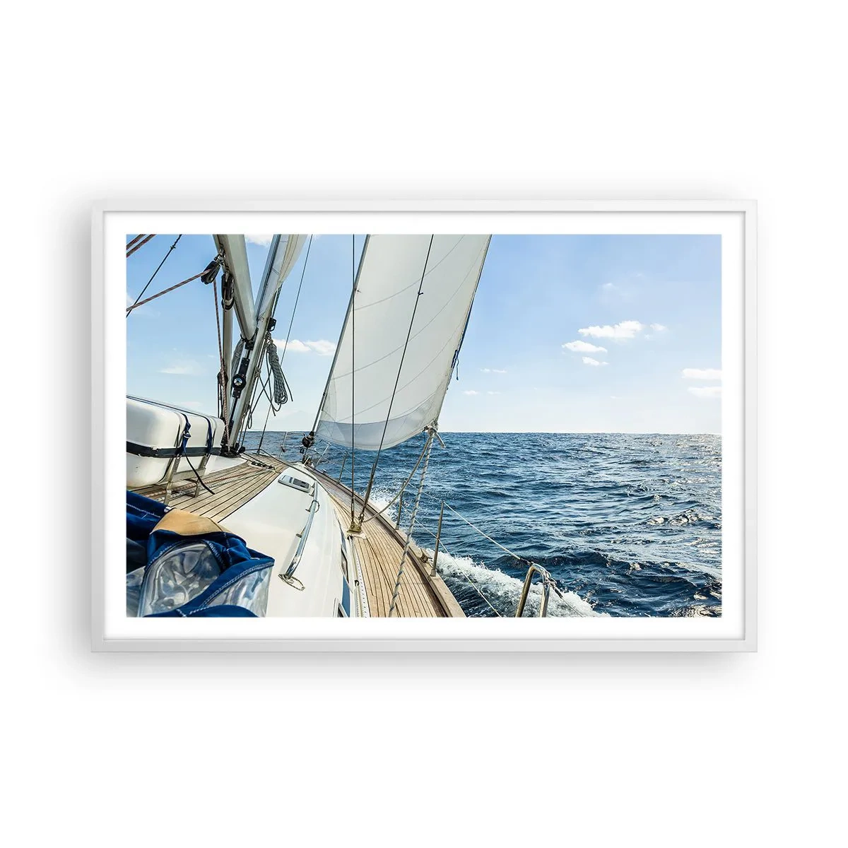 Póster en marco blanco - Ahoy, a la aventura - 91x61 cm