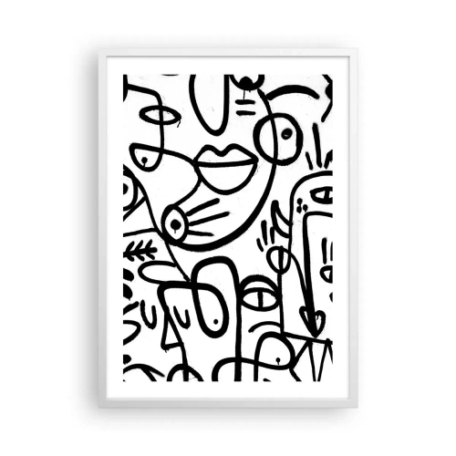 Póster en marco blanco - Rostros y espejismos - 50x70 cm