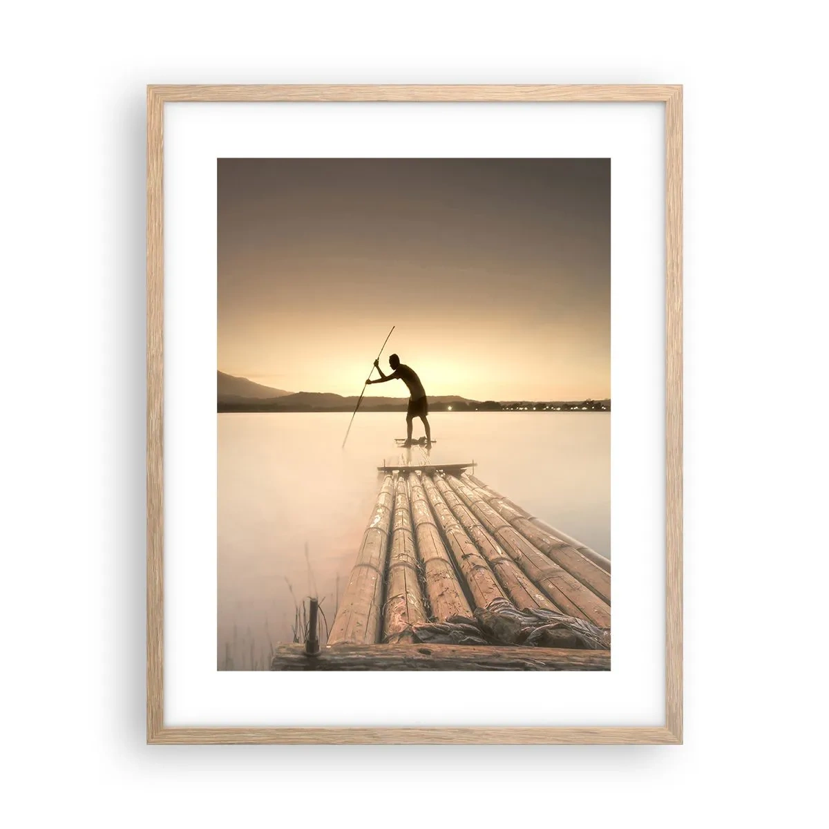 Póster en marco roble claro - Antes del descanso - 40x50 cm