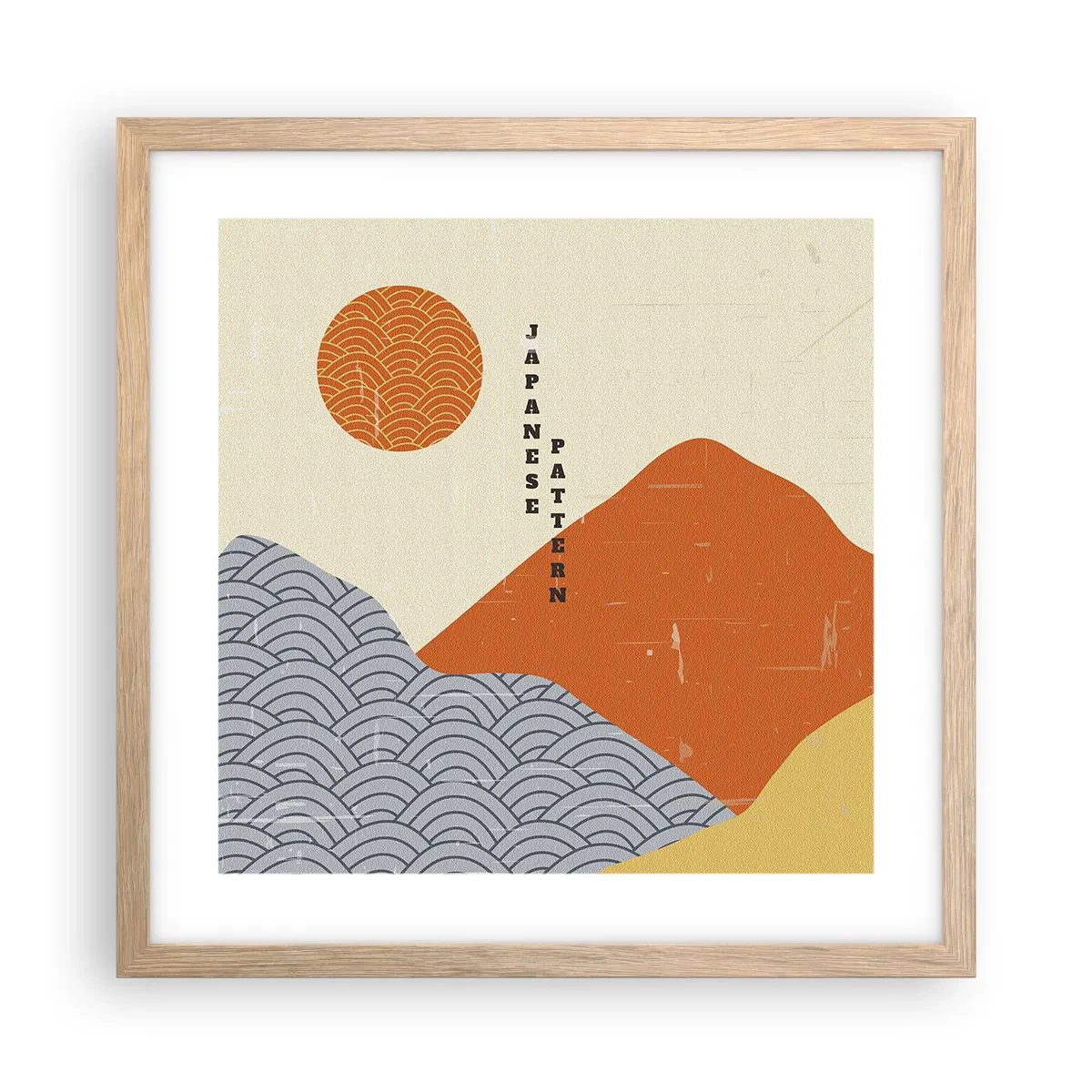 Póster en marco roble claro - En el espíritu japonés - 40x40 cm