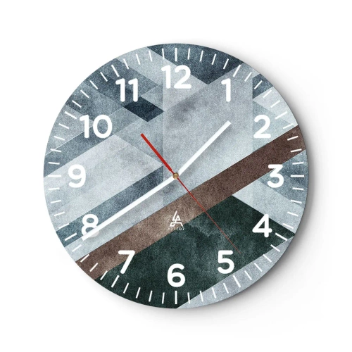 Reloj de pared - Reloj de vidrio - Sofisticada elegancia de la geometría - 30x30 cm
