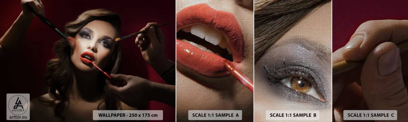 Muestra de fotomural Premium Canvas - Hermoso y de ensueño - Mujer, Constituir, Actriz - 100x30 cm