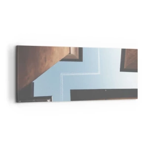 Cuadro sobre lienzo - Impresión de Imagen - Por encima del laberinto urbano - 100x40 cm
