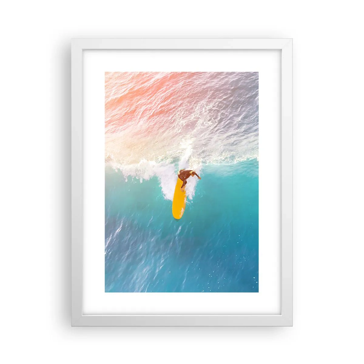 Póster en marco blanco - Jinete del océano - 30x40 cm