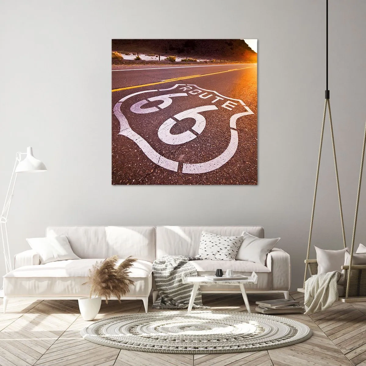 Cuadro sobre lienzo - Impresión de Imagen - La famosa Ruta 66 - 70x70 cm