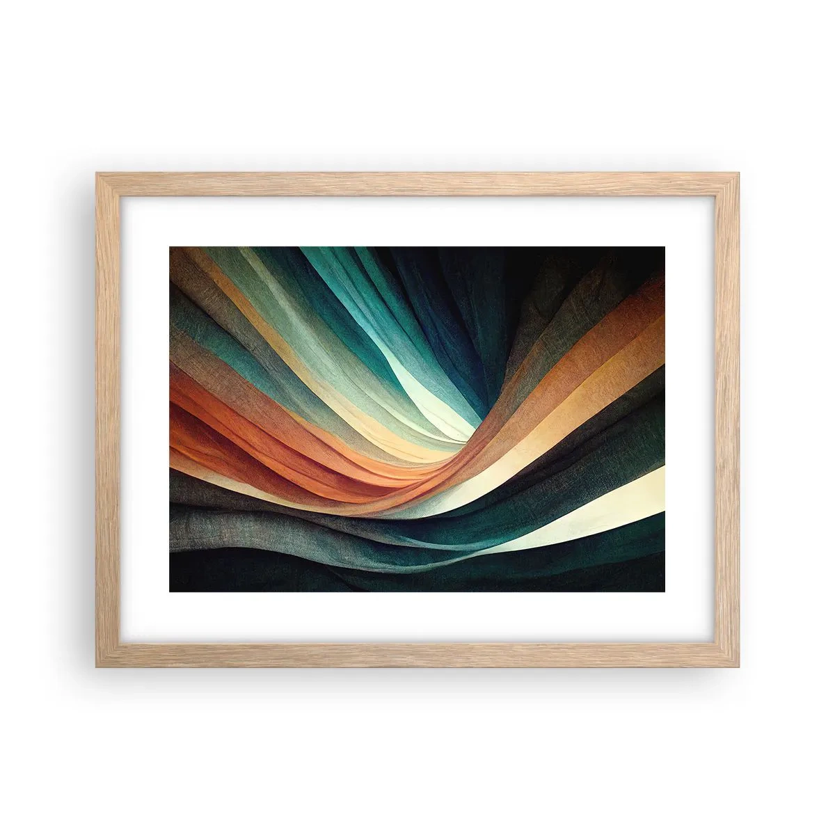 Póster en marco roble claro - Tejido de colores - 40x30 cm