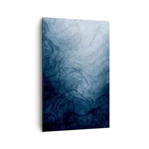 Cuadro sobre lienzo - Impresión de Imagen - Una composición abstracta en tonos azules y azul marino. - 80x120cm - En las profundidades - Decoración de pared moderna para salón y dormitorio ARTTOR