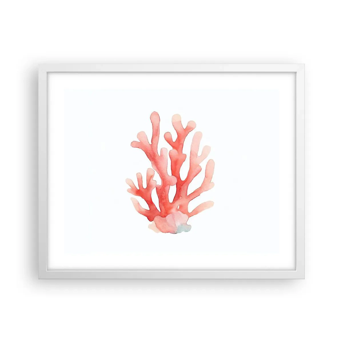 Póster en marco blanco - La hermosura del color coral - 50x40 cm