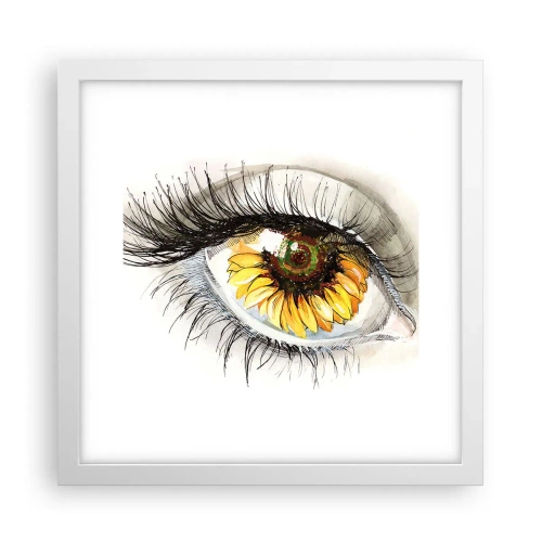 Póster en marco blanco - Un aspecto tan caluroso como el verano - 30x30 cm