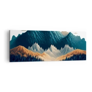 Cuadro sobre lienzo - Impresión de Imagen - Montañas pintorescas sobre el lago al atardecer - 140x50cm - Paisaje perfecto de montañas - Decoración de pared moderna para salón y dormitorio ARTTOR