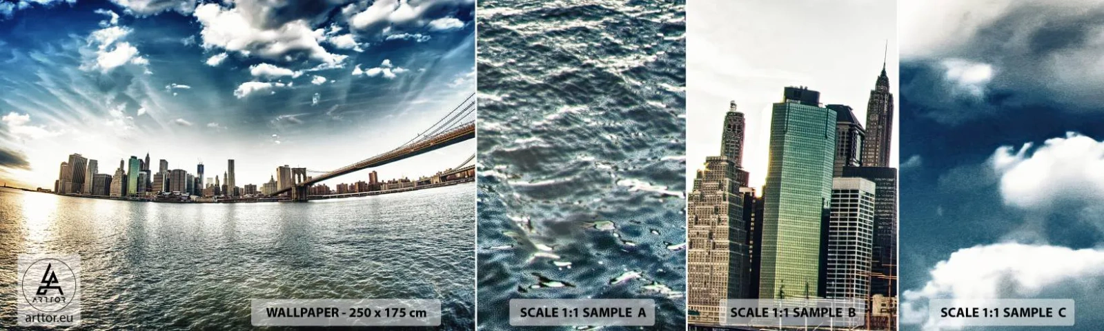 Muestra De Fotomural Standard Eco - Isla de cristal - Ciudad, Nueva York, Arquitectura - 100x30 cm