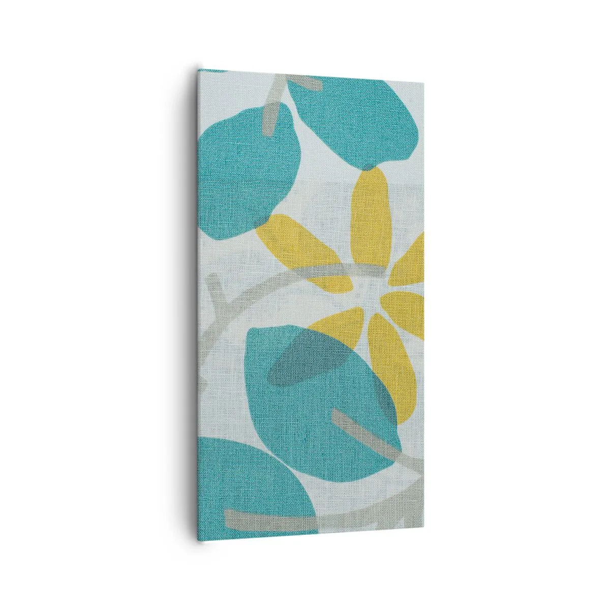 Cuadro sobre lienzo - Impresión de Imagen - Entre hojas azules - 65x120 cm