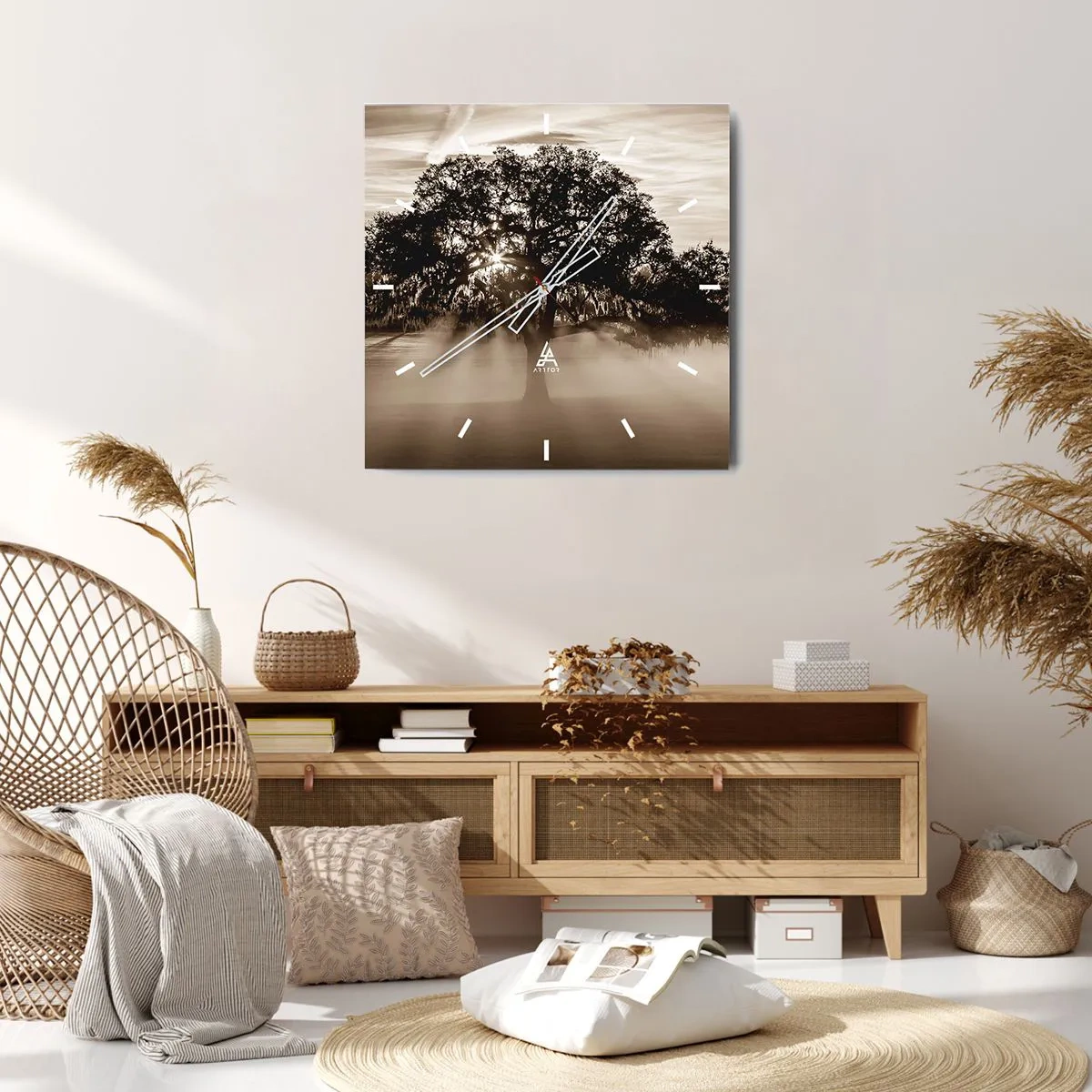 Reloj de pared - Reloj de vidrio - Un árbol de buenas noticias - 40x40 cm