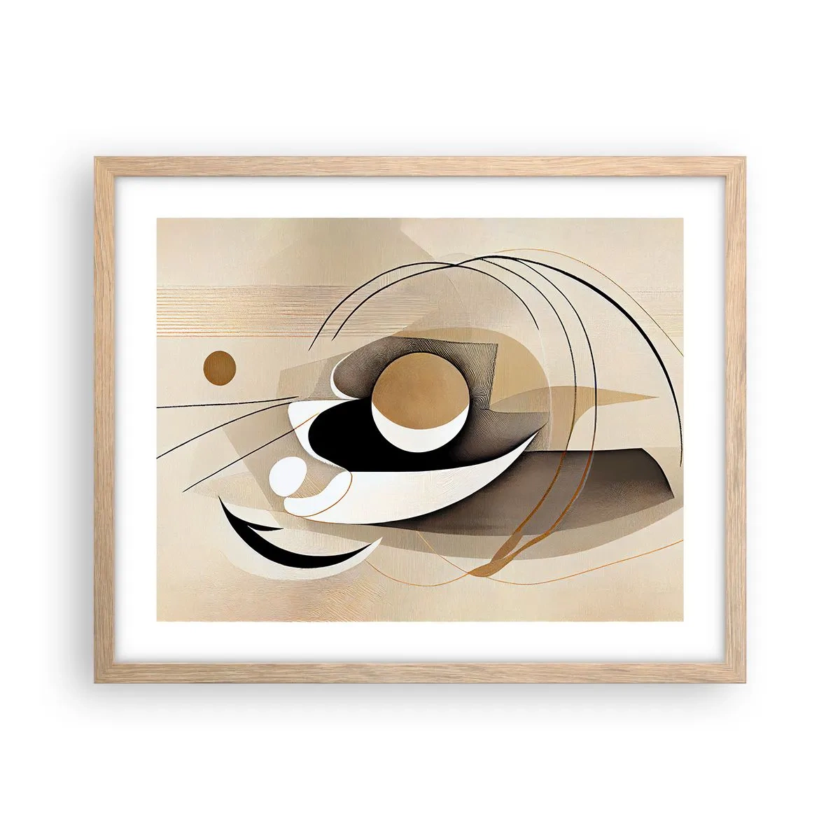 Póster en marco roble claro - Composición: la esencia de las cosas - 50x40 cm