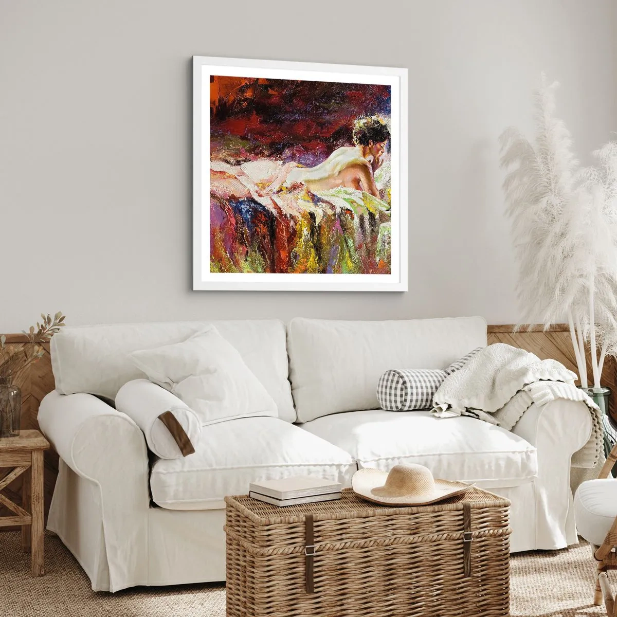 Póster en marco blanco - Una Venus reflexiva - 60x60 cm