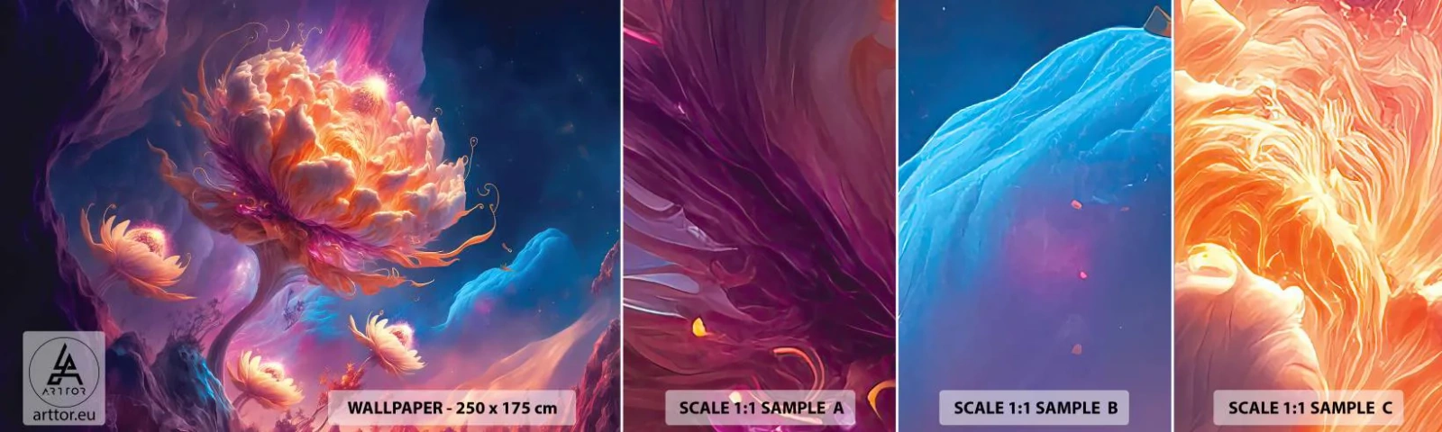 Muestra De Fotomural Standard Eco - Otro mundo - Fantástico, Tierra, flores - 100x30 cm