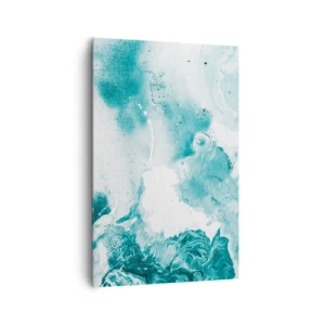 Cuadro sobre lienzo - Impresión de Imagen - Abstracción en tonos azules con delicados acentos de blanco. - 80x120cm - Remansos de azul - Decoración de pared moderna para salón y dormitorio ARTTOR