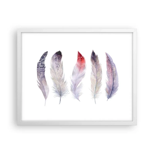 Póster en marco blanco - Suave como la niebla de muchos colores - 50x40 cm