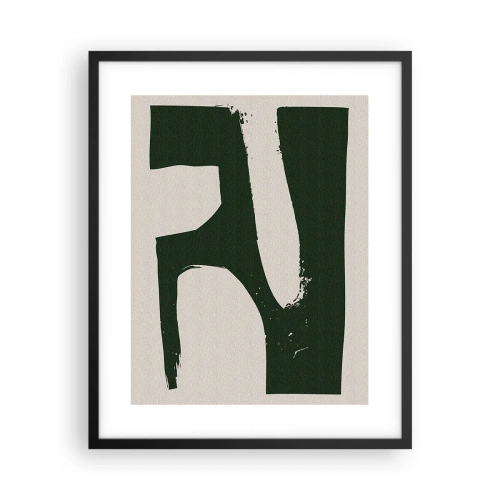 Póster en marco negro - Bahías de blanco - 40x50 cm