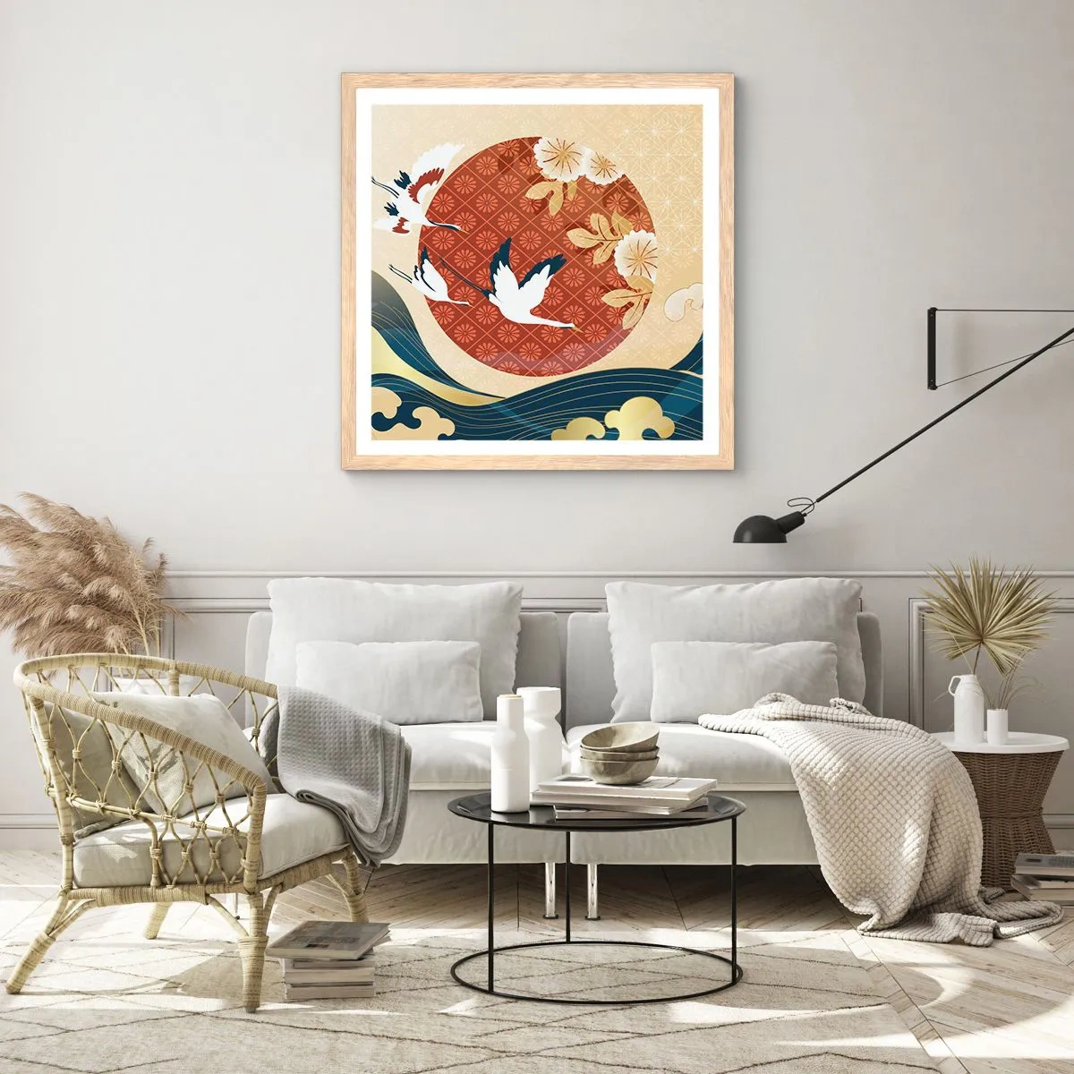 Póster en marco roble claro - Un cuento de hadas japonés - 50x50 cm