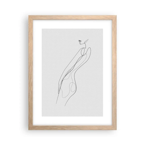 Póster en marco roble claro - Apenas una promesa - 30x40 cm