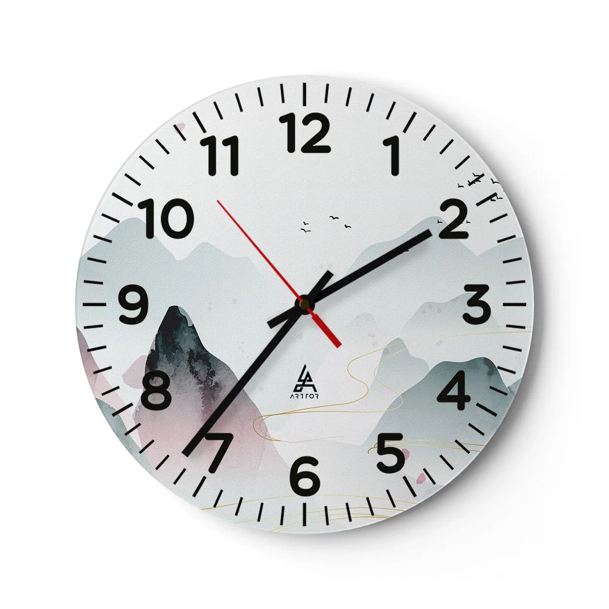 Reloj de pared - Reloj de vidrio - Sobre las cimas - 40x40 cm