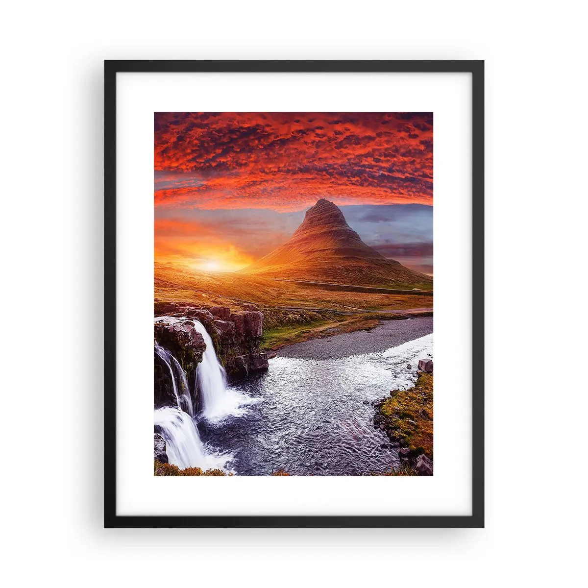 Póster en marco negro - Una vista de la Tierra Media - 40x50 cm